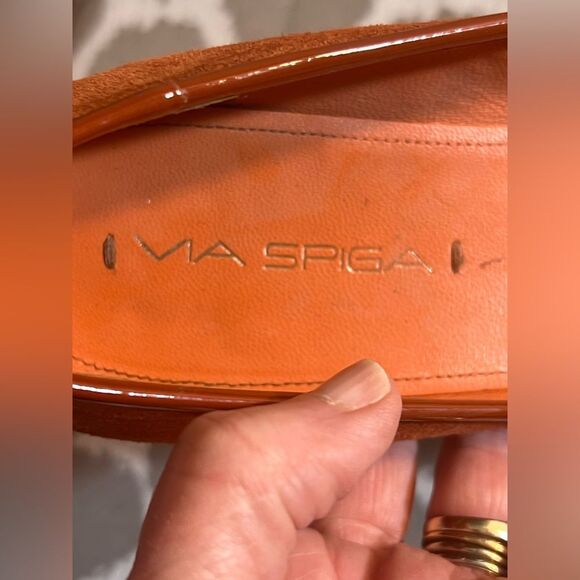 Via Spiga Flats with Decorative Buckle cinnamon suede excellent coquette girl - Picture 2 of 16